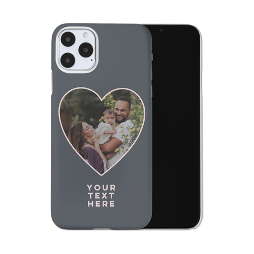 Heart Cutout iPhone Case, Slim Case, Matte, iPhone 11 Pro Max, Black, silhouette
