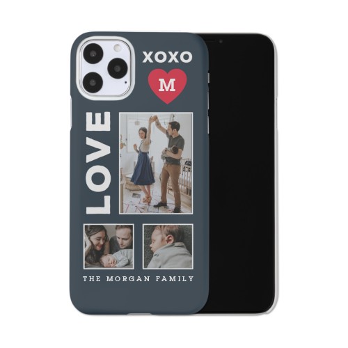 XOXO Heart Grid iPhone Case, Slim Case, Matte, iPhone 11 Pro Max, Red, fire engine