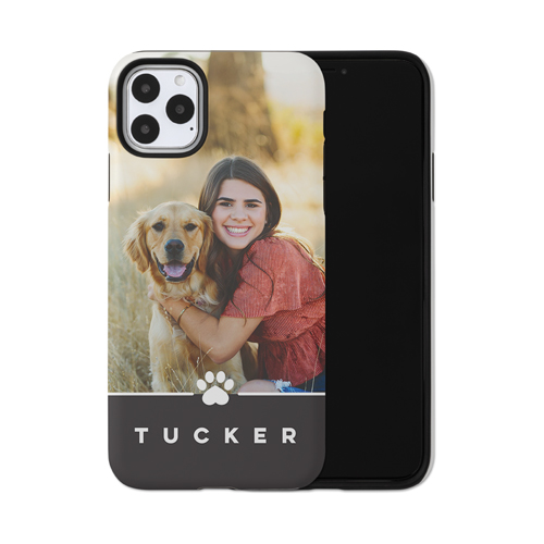 Pawprint iPhone Case, Silicone Liner Case, Matte, iPhone 11 Pro Max, Black, black