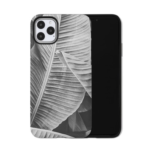 Monochrome Leaves iPhone Case, Silicone Liner Case, Matte, iPhone 11 Pro Max, Multicolor