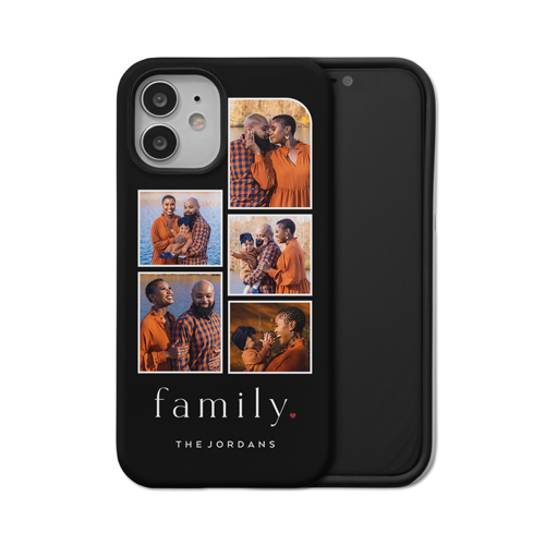 Family Heart iPhone Case, Silicone Liner Case, Matte, iPhone 12, Black