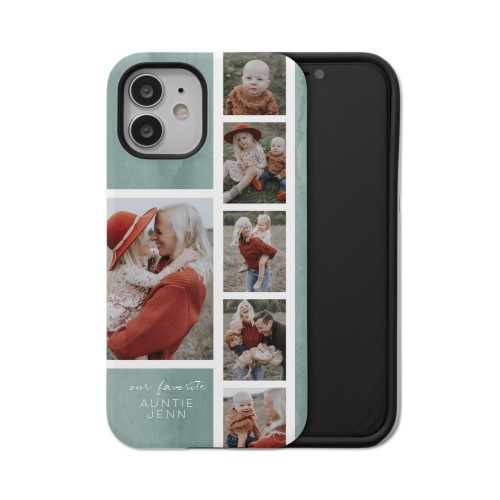Watercolor Favorite Filmstrip iPhone Case, Silicone Liner Case, Matte, iPhone 12, Green