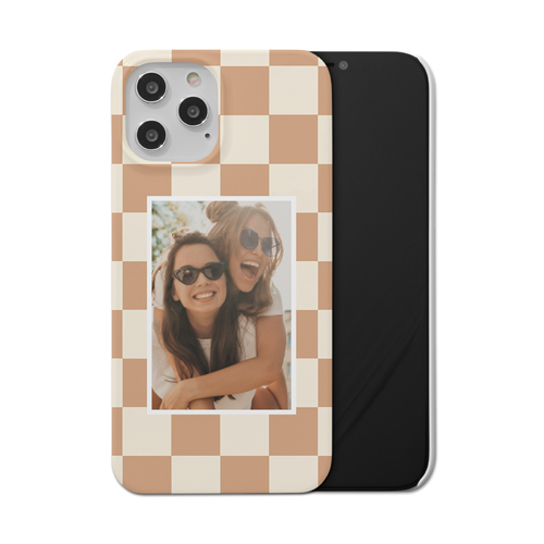 Checkerboard iPhone Case, Slim Case, Matte, iPhone 12 Pro Max, Beige, antique white