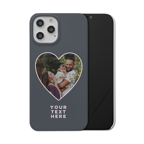 Heart Cutout iPhone Case, Slim Case, Matte, iPhone 12 Pro Max, Black