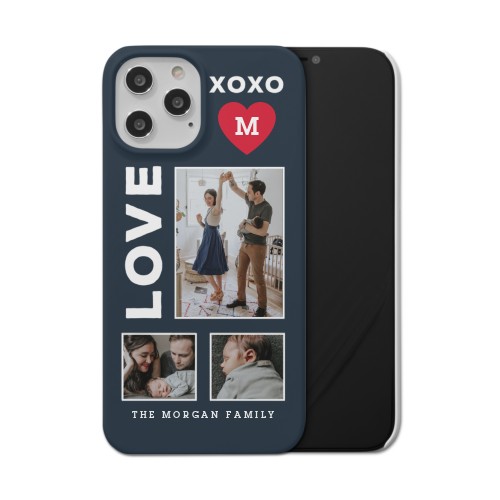 XOXO Heart Grid iPhone Case, Slim Case, Matte, iPhone 12 Pro Max, Red