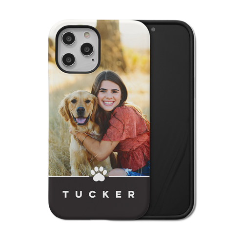 Pawprint iPhone Case, Silicone Liner Case, Matte, iPhone 12 Pro Max, Black, black