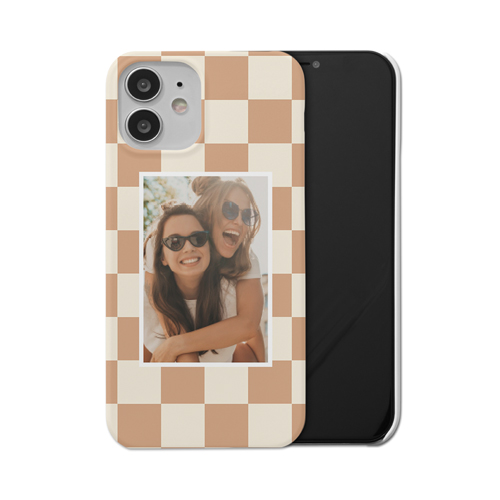 Checkerboard iPhone Case, Slim Case, Matte, iPhone 12, Beige, antique white