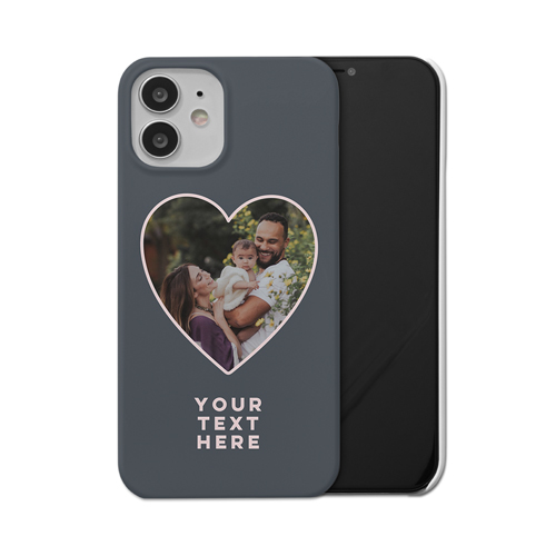 Heart Cutout iPhone Case, Slim Case, Matte, iPhone 12, Black