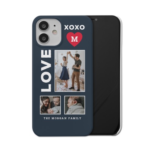 XOXO Heart Grid iPhone Case, Slim Case, Matte, iPhone 12, Red