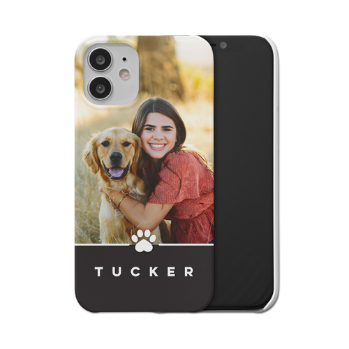 Pawprint iPhone Case, Slim Case, Matte, iPhone 12 Mini, Black, black