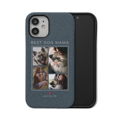 Forever Fur Love iPhone Case, Silicone Liner Case, Matte, iPhone 12 Mini, Blue
