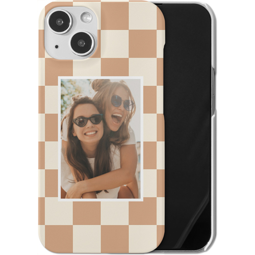 Checkerboard iPhone Case, Slim Case, Matte, iPhone 13, Beige, antique white