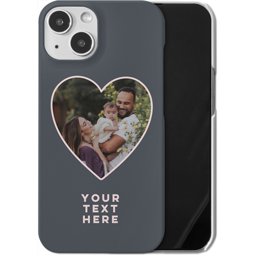 Heart Cutout iPhone Case, Slim Case, Matte, iPhone 13, Black, silhouette
