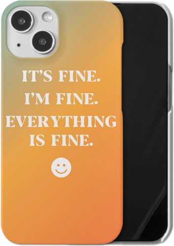 Everything Is Fine Ombre iPhone Case, Slim Case, Matte, iPhone 13, Multicolor