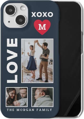 XOXO Heart Grid iPhone Case, Slim Case, Matte, iPhone 13, Red
