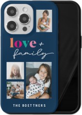 vibrant love script family iphone case