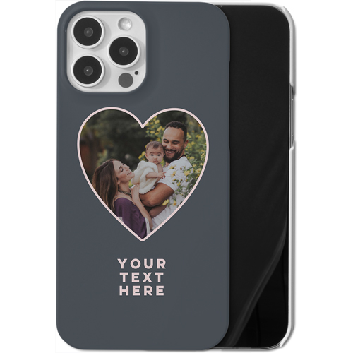 Heart Cutout iPhone Case, Slim Case, Matte, iPhone 13 Pro Max, Black, silhouette