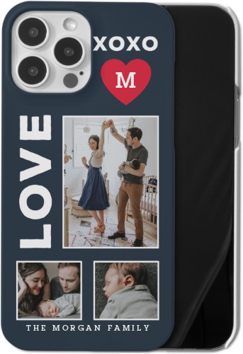 XOXO Heart Grid iPhone Case, Slim Case, Matte, iPhone 13 Pro Max, Red, fire engine