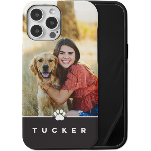 Pawprint iPhone Case, Silicone Liner Case, Matte, iPhone 13 Pro Max, Black, black