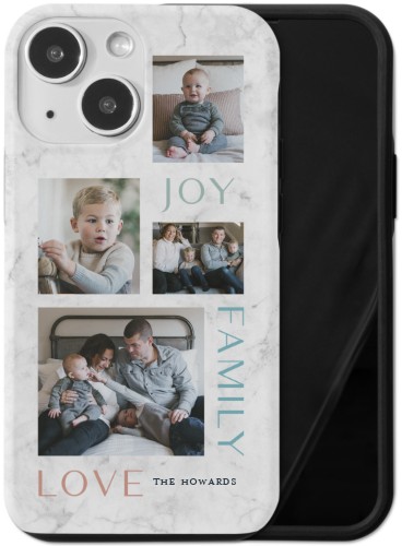 Marble Joy Family Love iPhone Case, Silicone Liner Case, Matte, iPhone 13 Mini, White