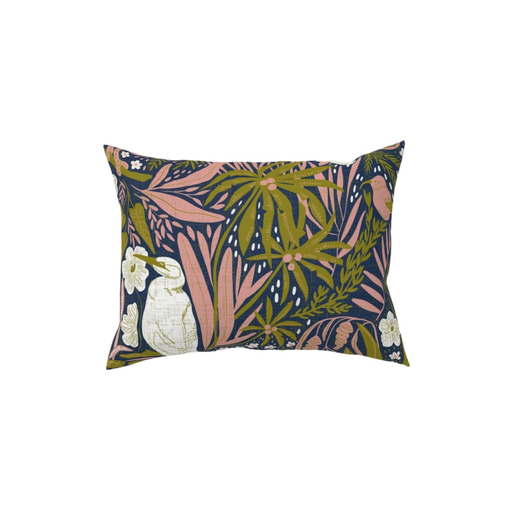 Tropical Hawaiian Dreams Pillow, Woven, White, 12x16, Double Sided, Multicolor, Gray