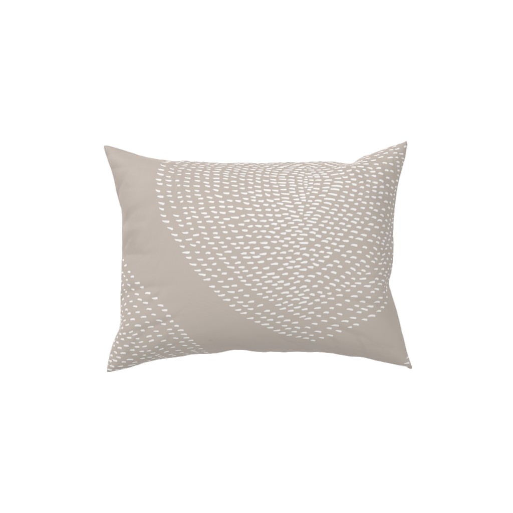 Stripy Boho Drop Pillow, Woven, White, 12x16, Double Sided, Beige, Wheat