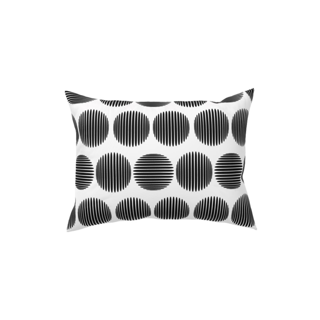 Tossed Spheres - Black and White Pillow, Woven, White, 12x16, Double Sided, Black