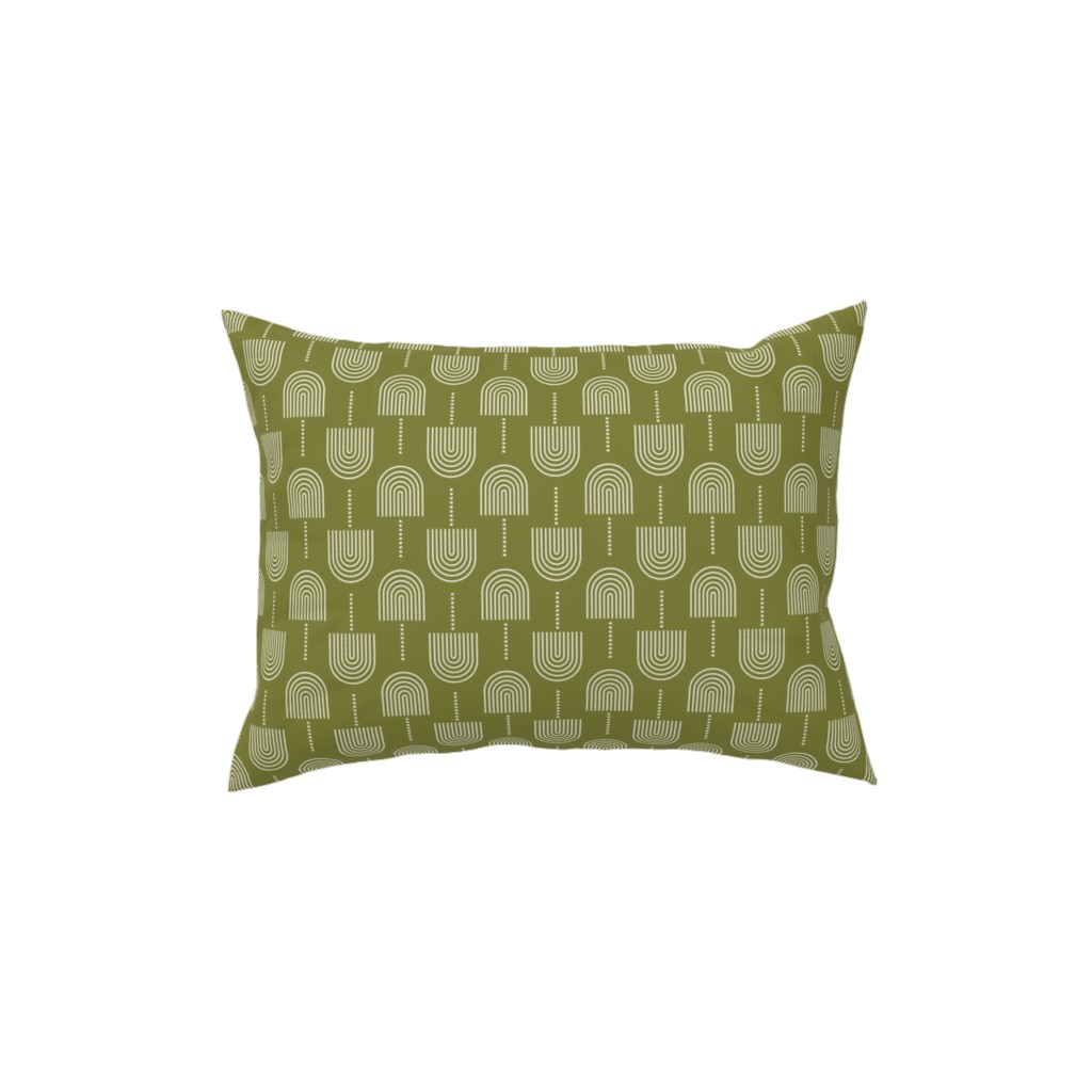 Fans - Olive Pillow, Woven, White, 12x16, Double Sided, Green, Classic Green