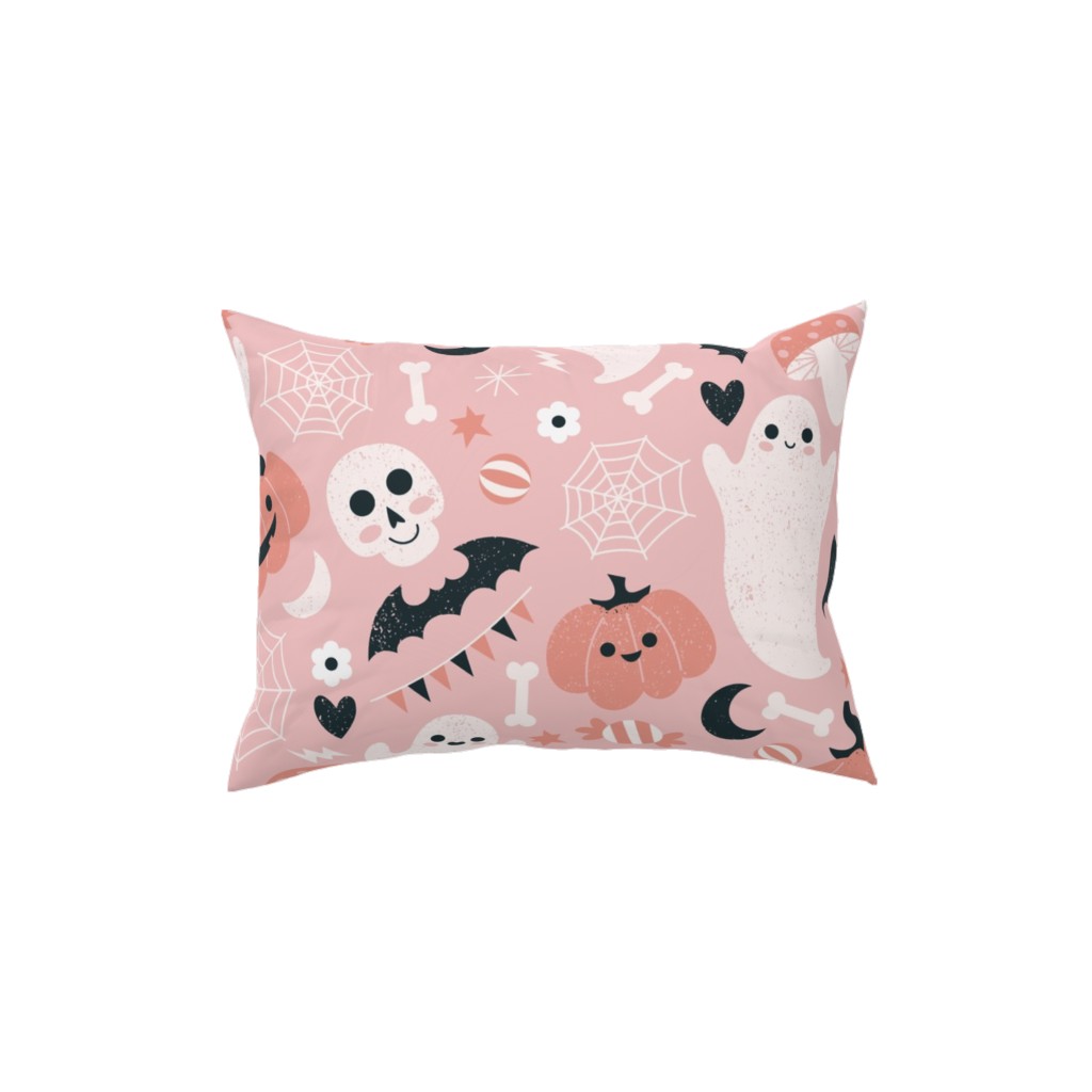 Non-Spooky Halloween - Pink Pillow, Woven, White, 12x16, Double Sided, Pink