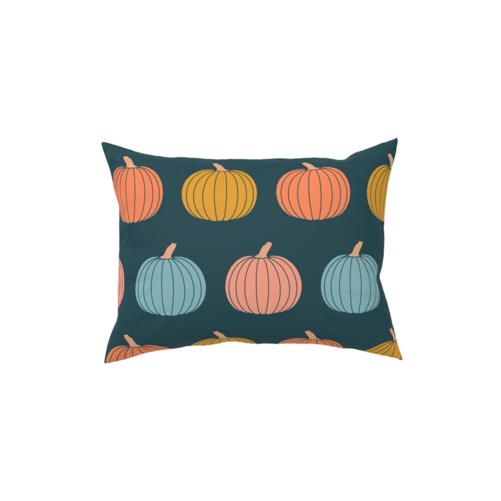 Colorful Halloween - Teal and Orange Pillow, Woven, White, 12x16, Double Sided, Multicolor