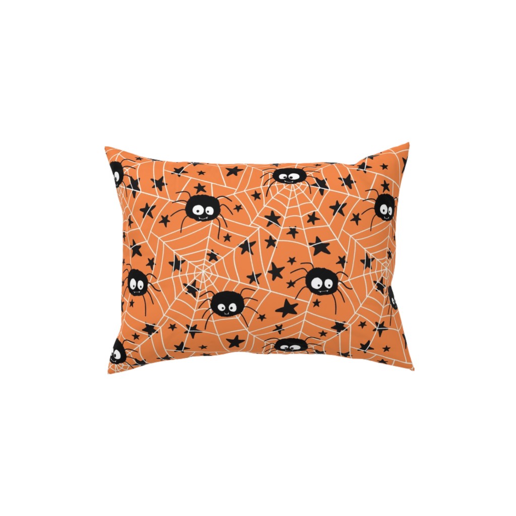 Cute Hand-Drawn Spider Halloween - Orange Pillow, Woven, White, 12x16, Double Sided, Orange