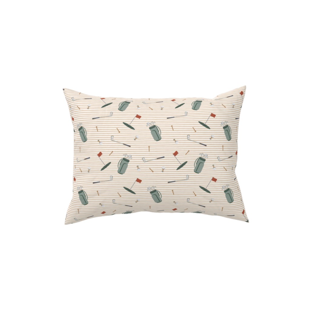 Tee Time - Neutral Pillow, Woven, White, 12x16, Double Sided, Beige, Pearl