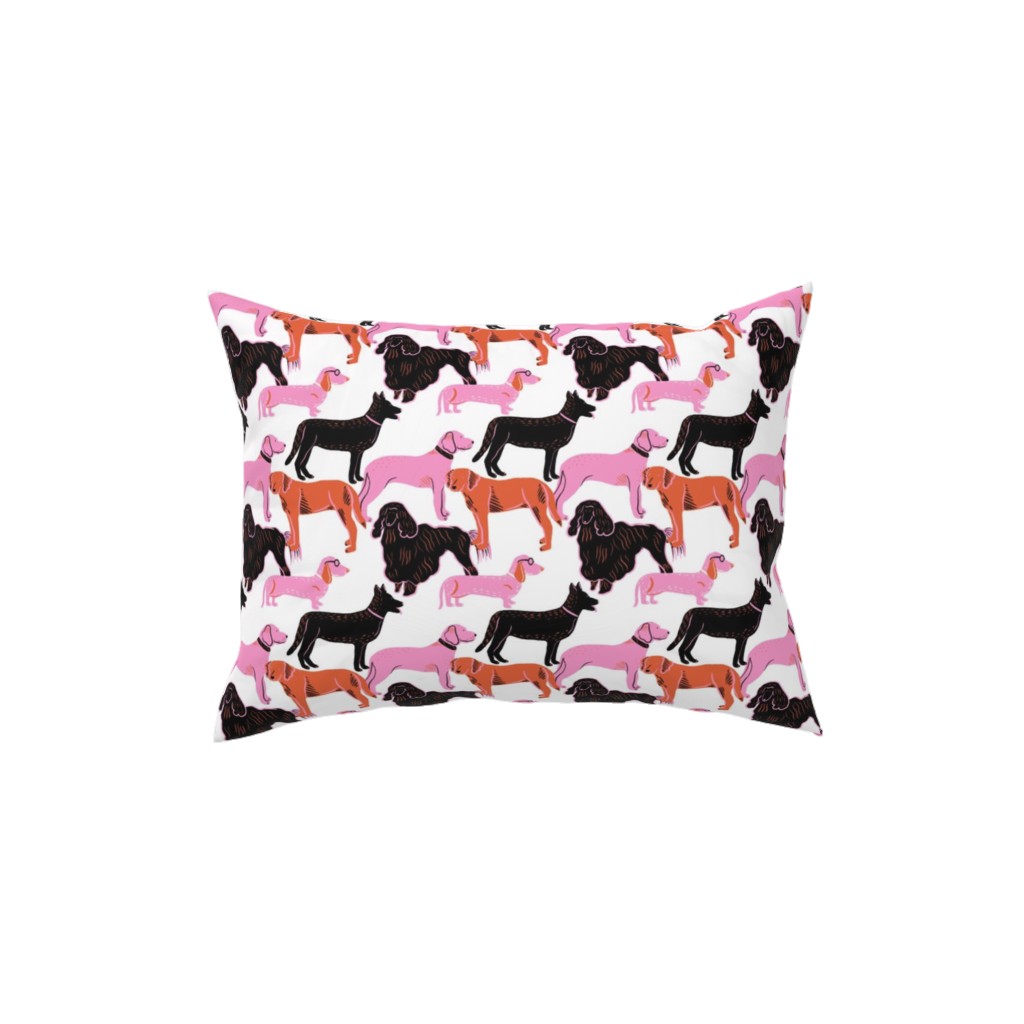 Goofy Dog Friends Pillow, Woven, White, 12x16, Double Sided, White, White