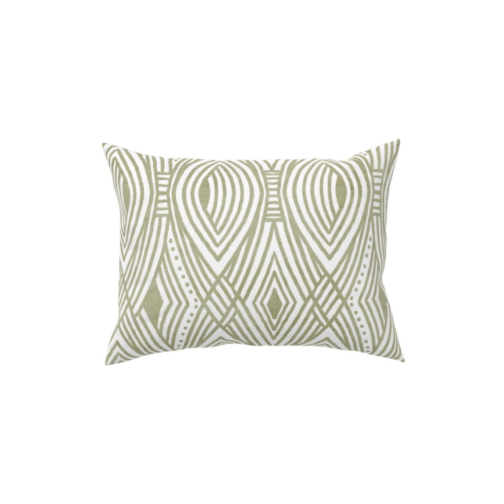 Katherine - Green Pillow, Woven, White, 12x16, Double Sided, Green