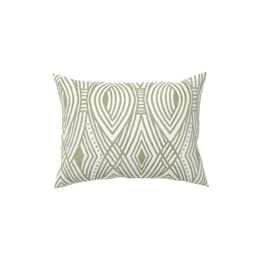 Katherine - Green Pillow, Woven, White, 12x16, Double Sided, Green, Classic Green