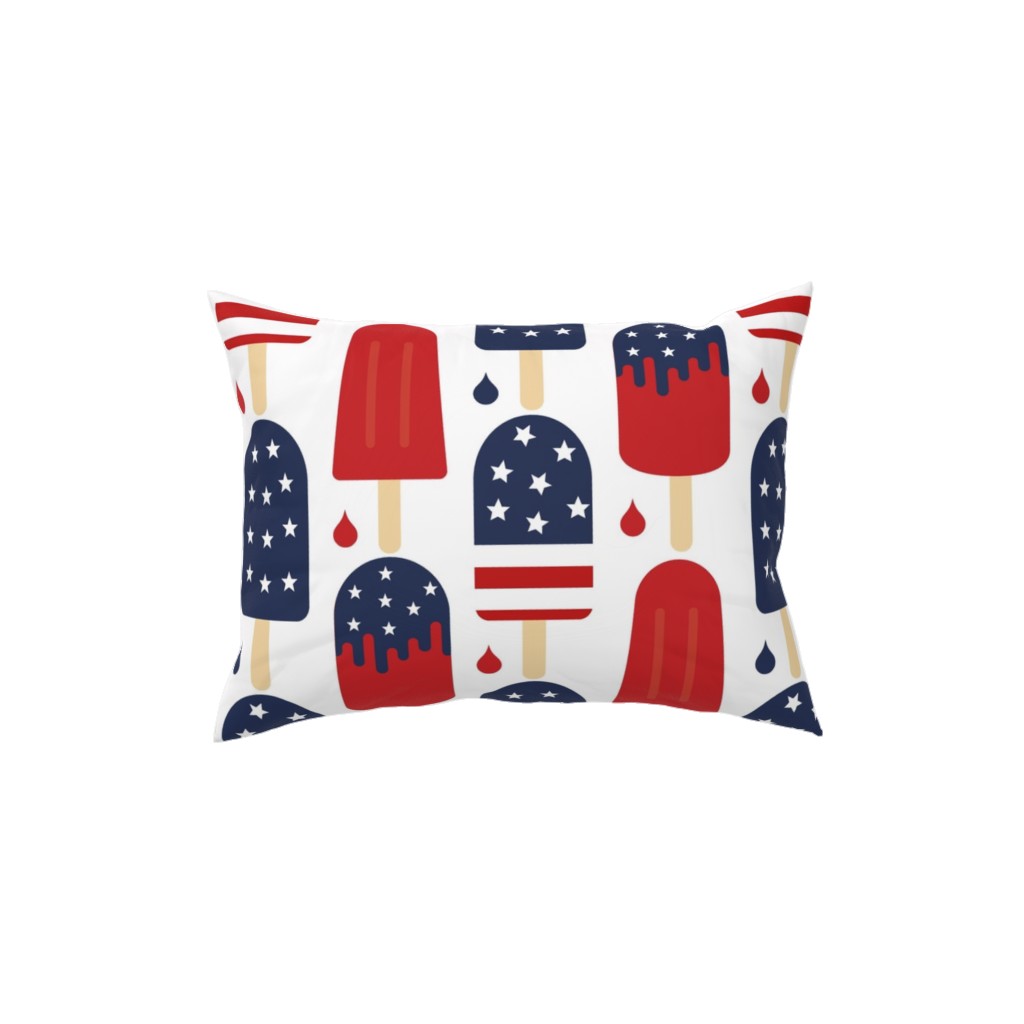Patriotic Popsicles - Red, White and Blue Pillow, Woven, White, 12x16, Double Sided, Multicolor
