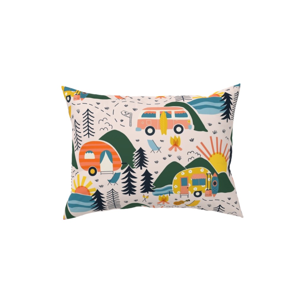 Camping Pillow, Woven, White, 12x16, Double Sided, Multicolor