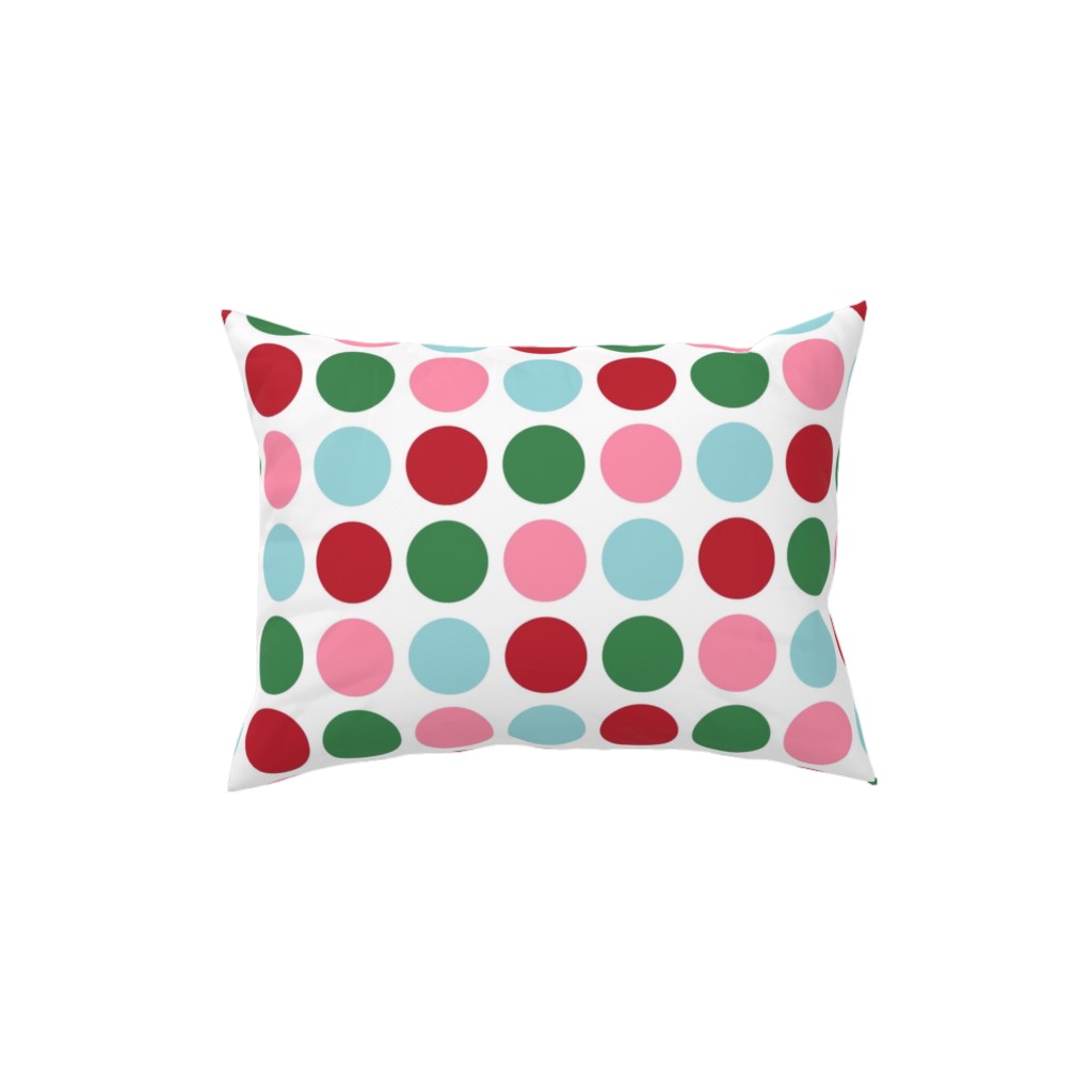 Christmas Collection Polka Dots - Multi Pillow, Woven, White, 12x16, Double Sided, Multicolor