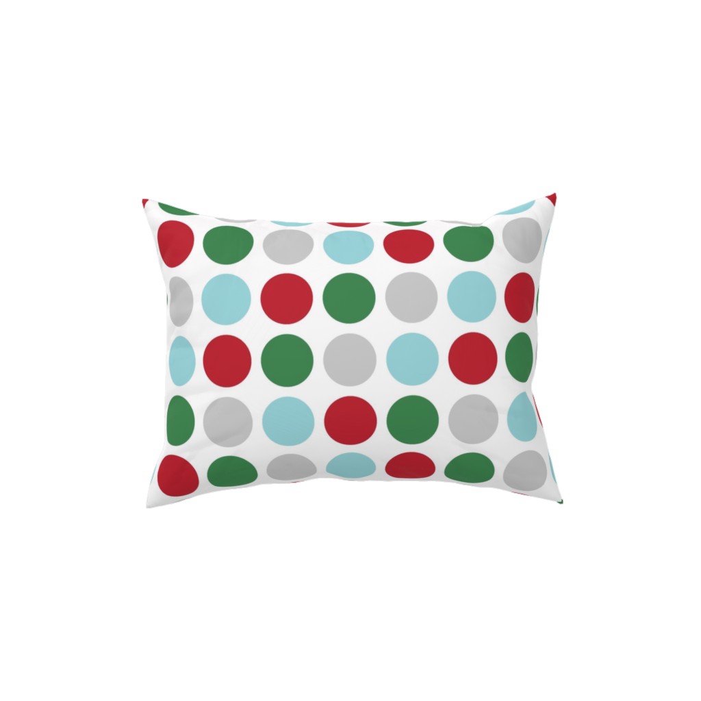 Christmas Wish Polka Dots - Multi Pillow, Woven, White, 12x16, Double Sided, Multicolor