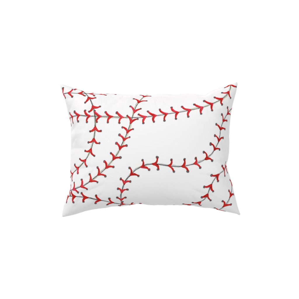 Baseball Seams Pillow, Woven, White, 12x16, Double Sided, White