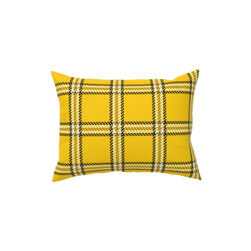 Cher's Plaid Pillow, Woven, White, 12x16, Double Sided, Yellow, Classic Yellow