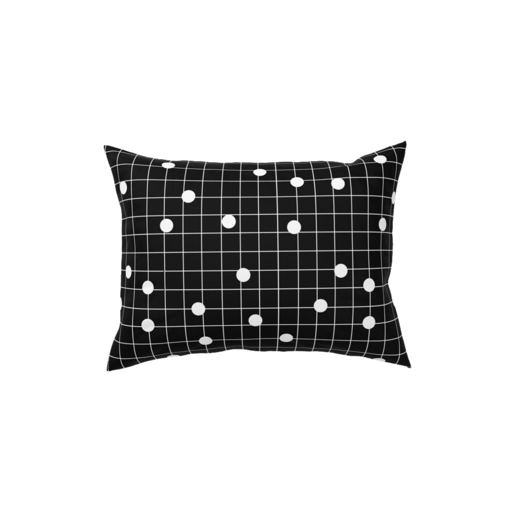 Dot Line - Black and White Pillow, Woven, White, 12x16, Double Sided, Black