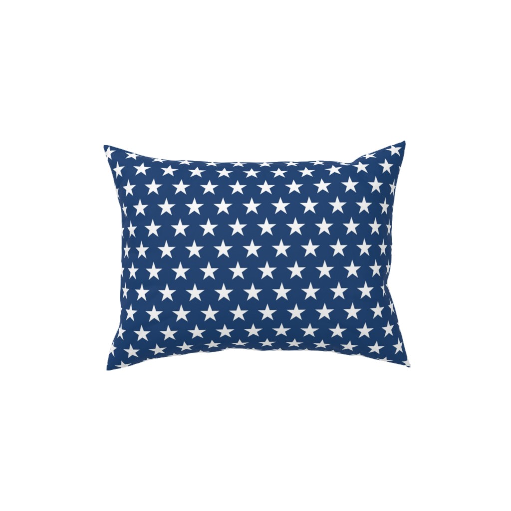 Stars on Blue Pillow, Woven, White, 12x16, Double Sided, Blue