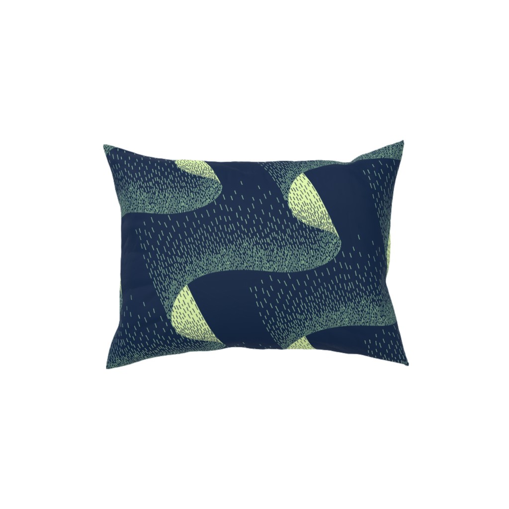 Aurora Pillow, Woven, White, 12x16, Double Sided, Blue, True Blue