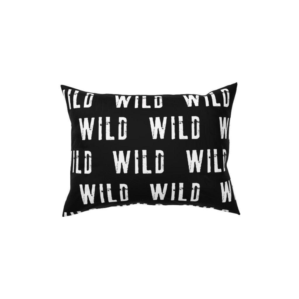 Wild - Black Pillow, Woven, White, 12x16, Double Sided, Black, Black