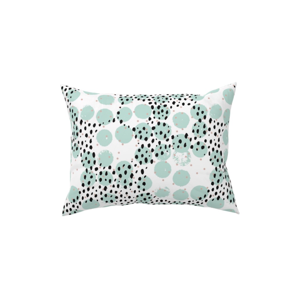Abstract Rain - Green Pillow, Woven, White, 12x16, Double Sided, Green, Classic Green