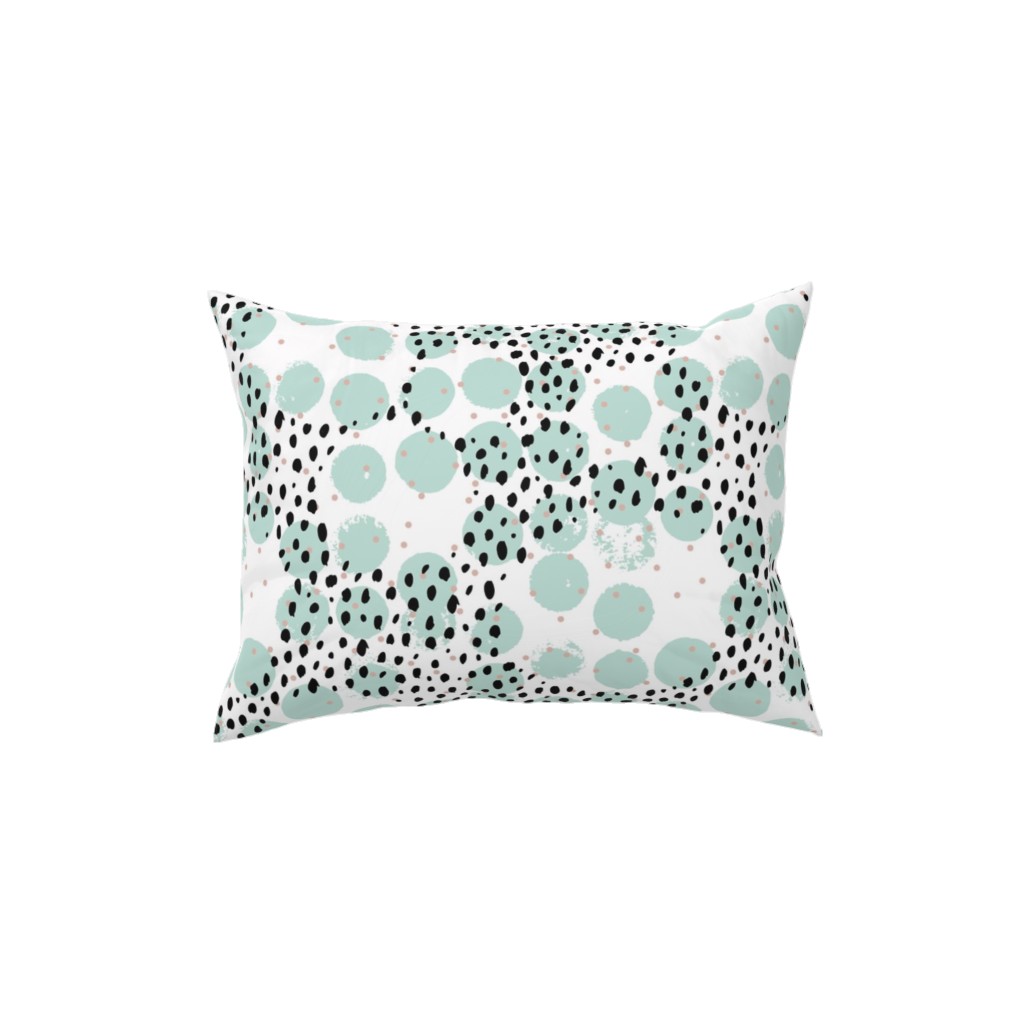 Abstract Rain - Green Pillow, Woven, White, 12x16, Double Sided, Green