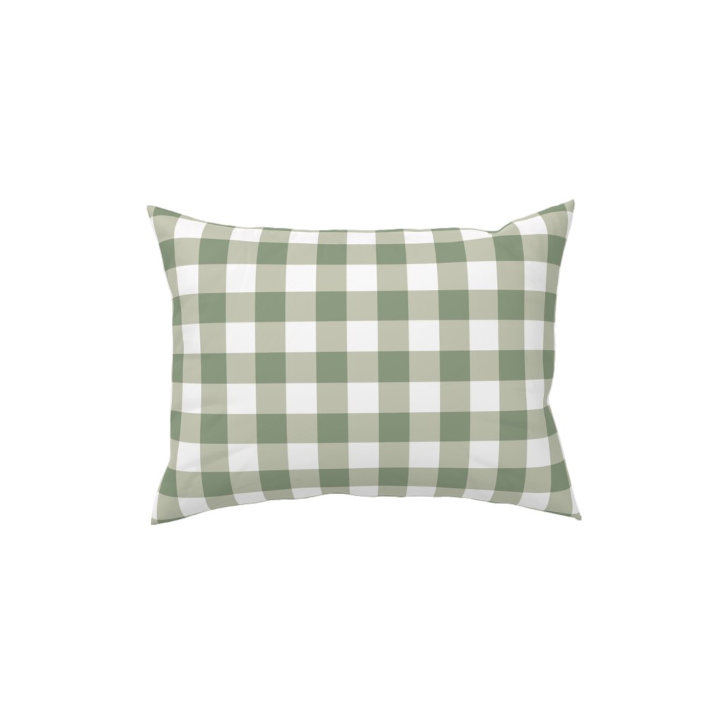 Plaid - Green Pillow, Woven, White, 12x16, Double Sided, Green, Classic Green