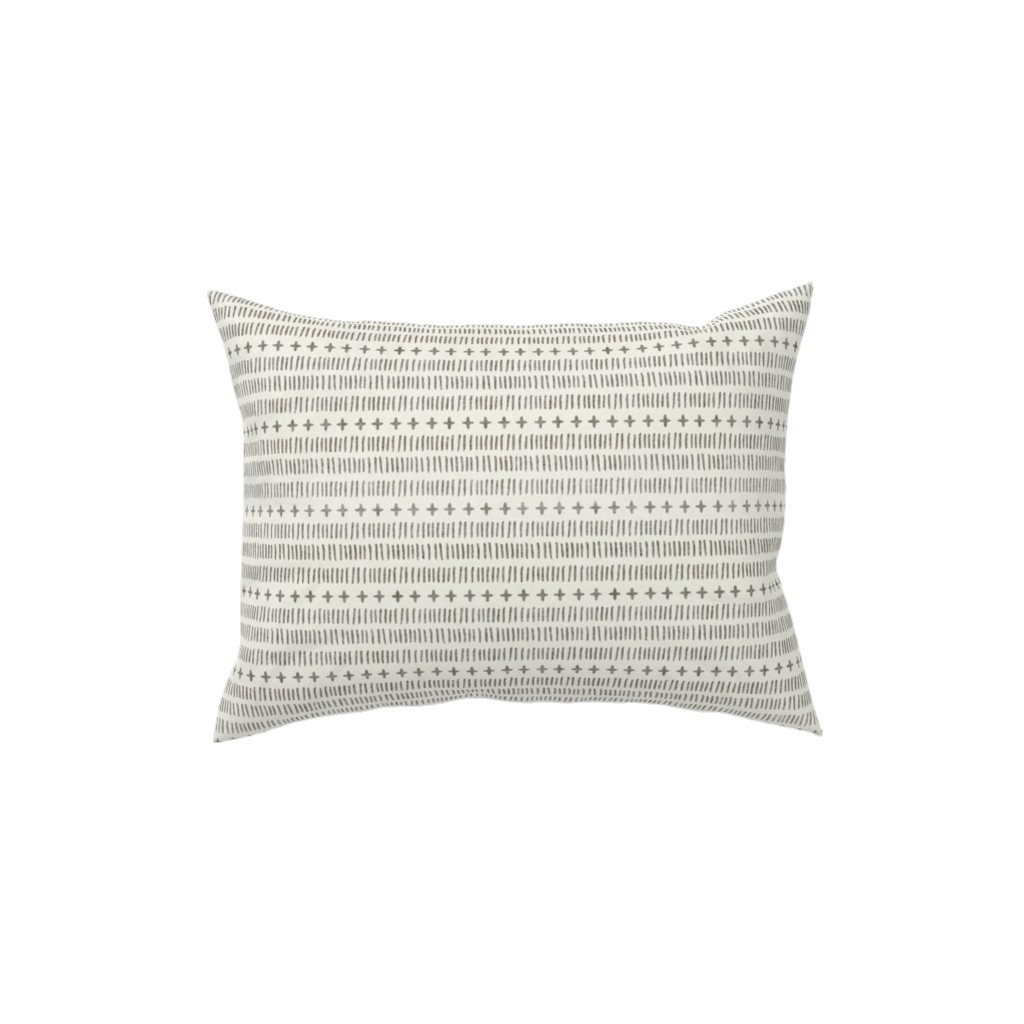 Modern Farmhouse Dash - Light Pillow, Woven, White, 12x16, Double Sided, Beige