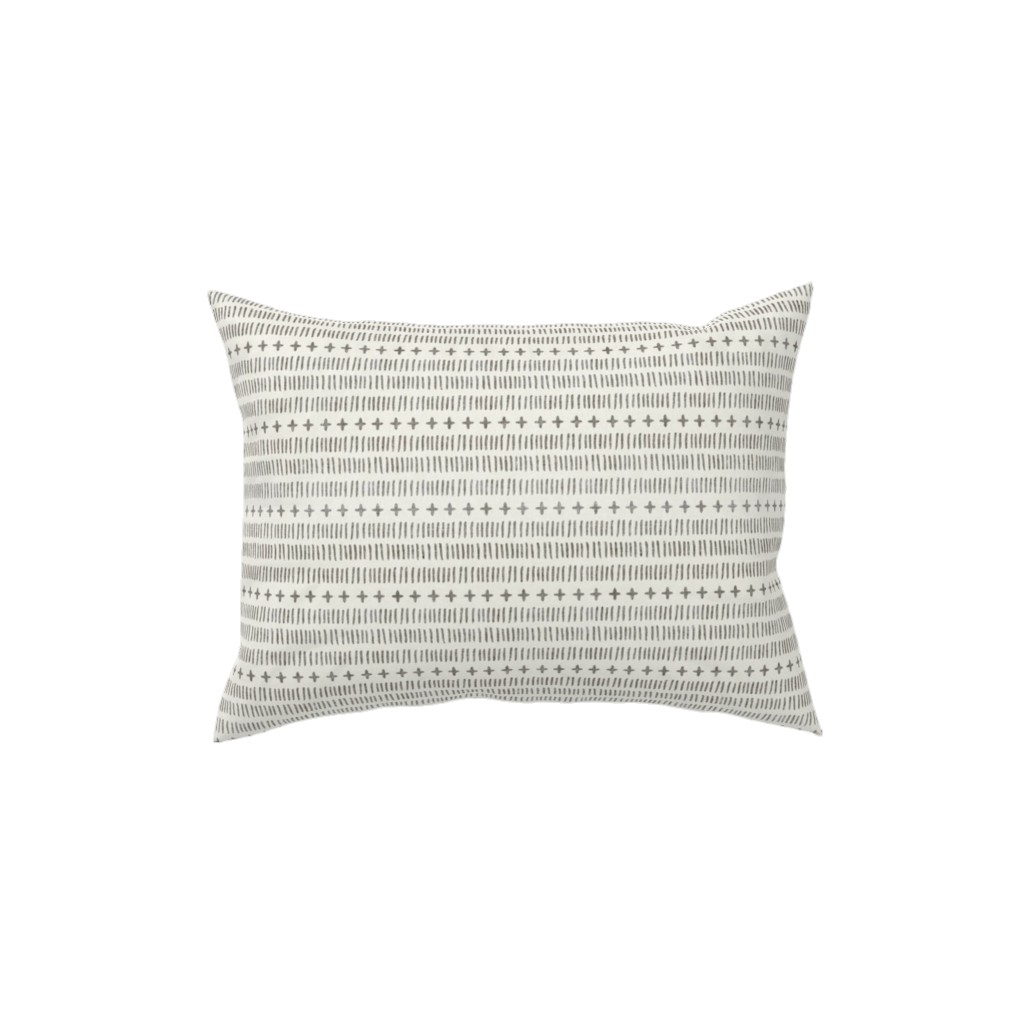 Modern Farmhouse Dash - Light Pillow, Woven, White, 12x16, Double Sided, Beige, Pearl